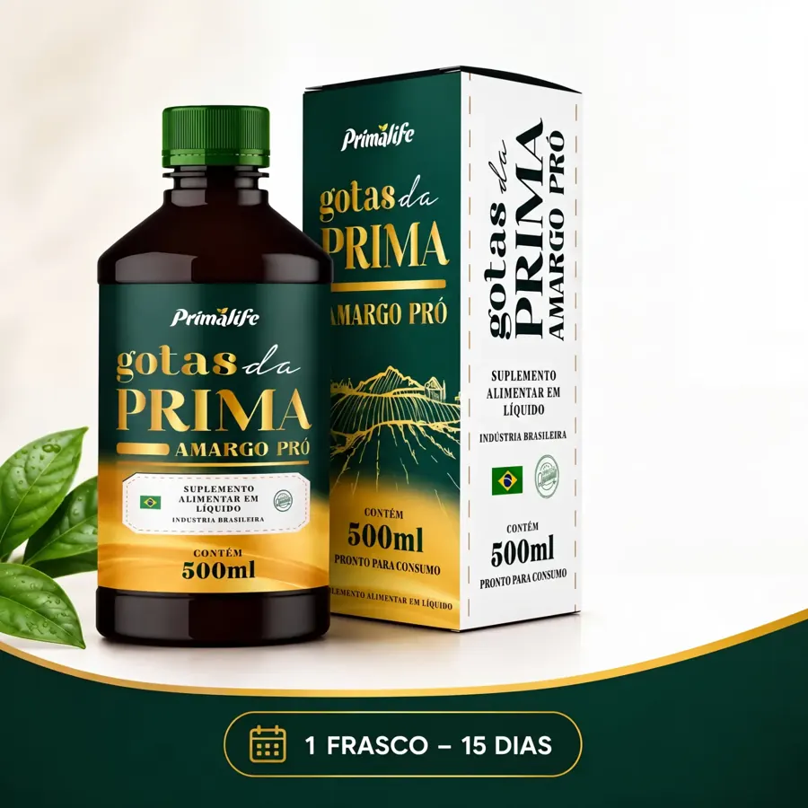 Kit 1 FRASCO – 15 DIAS do Gotas da Prima Amargo Pró