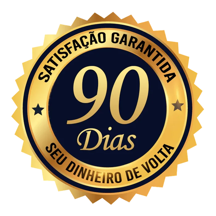 Selo de satisfação garantida: 90 dias, seu dinheiro de volta